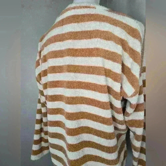 Madewell Womens Earrhen Clay Striped MWL Loop Terry Notched Sweatshirt - Picture 11 of 12